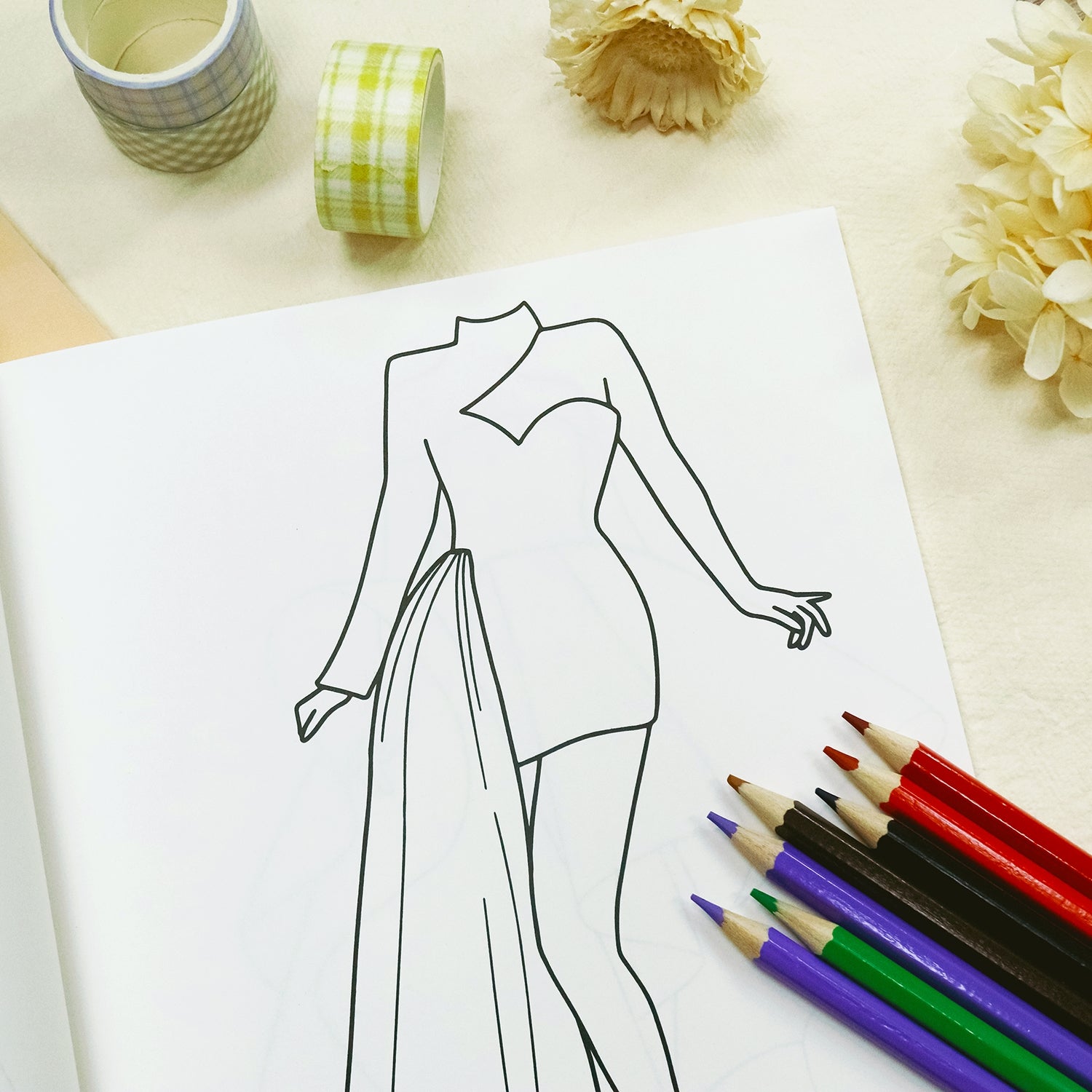 DIY Tape Clothing Design Sketchbook - Fashion Designer Drawing Template Book With Professional Sketching Tools | Stamprints DIY Tape Clothing Design Sketchbook - Fashion Designer Drawing Template Book With Professional Sketching Tools | Stamprints