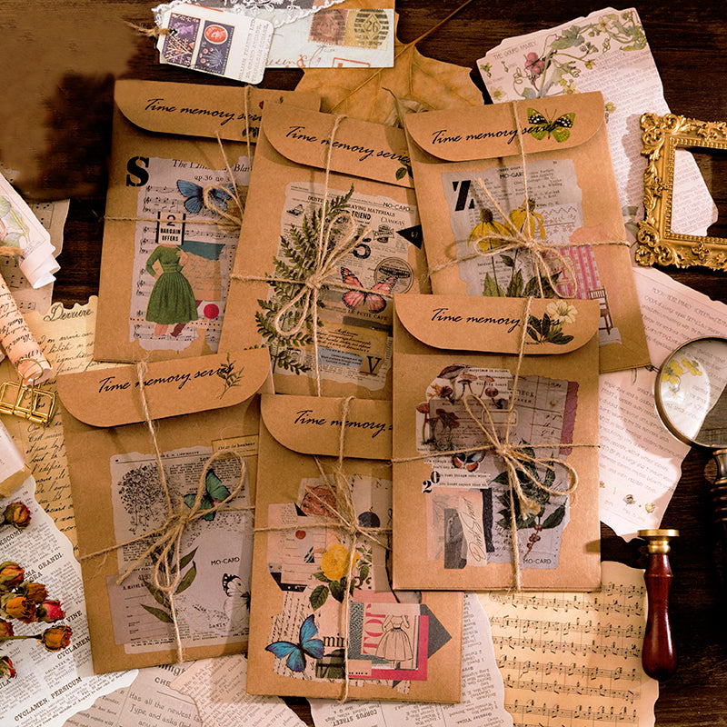 Material Paper - Dream Dance Time Memory Retro Kraft Bag Scrapbook Paper Pack