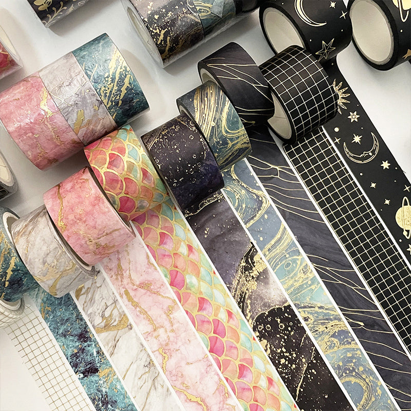 Juego de cintas Washi con patrón de textura versátil de moda