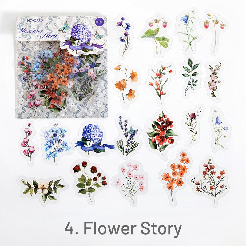 Colorful Flower-Lace, Butterfly, Flower, Plant PET Label Sticker