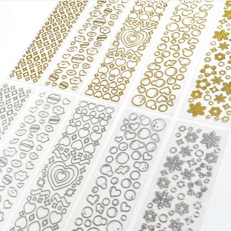 Sticker - Retro Gold Stamping Snowflake Butterfly Bubble Stickers