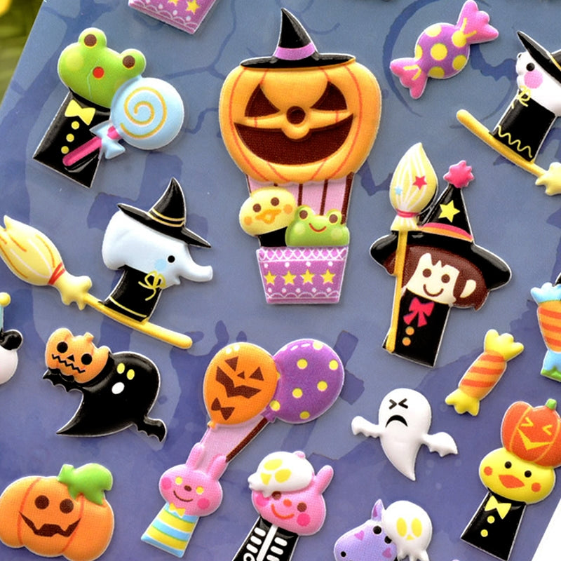 Halloween Cartoon 3D Foam Sticker - Skull, Pumpkin, Witch, Ghost2