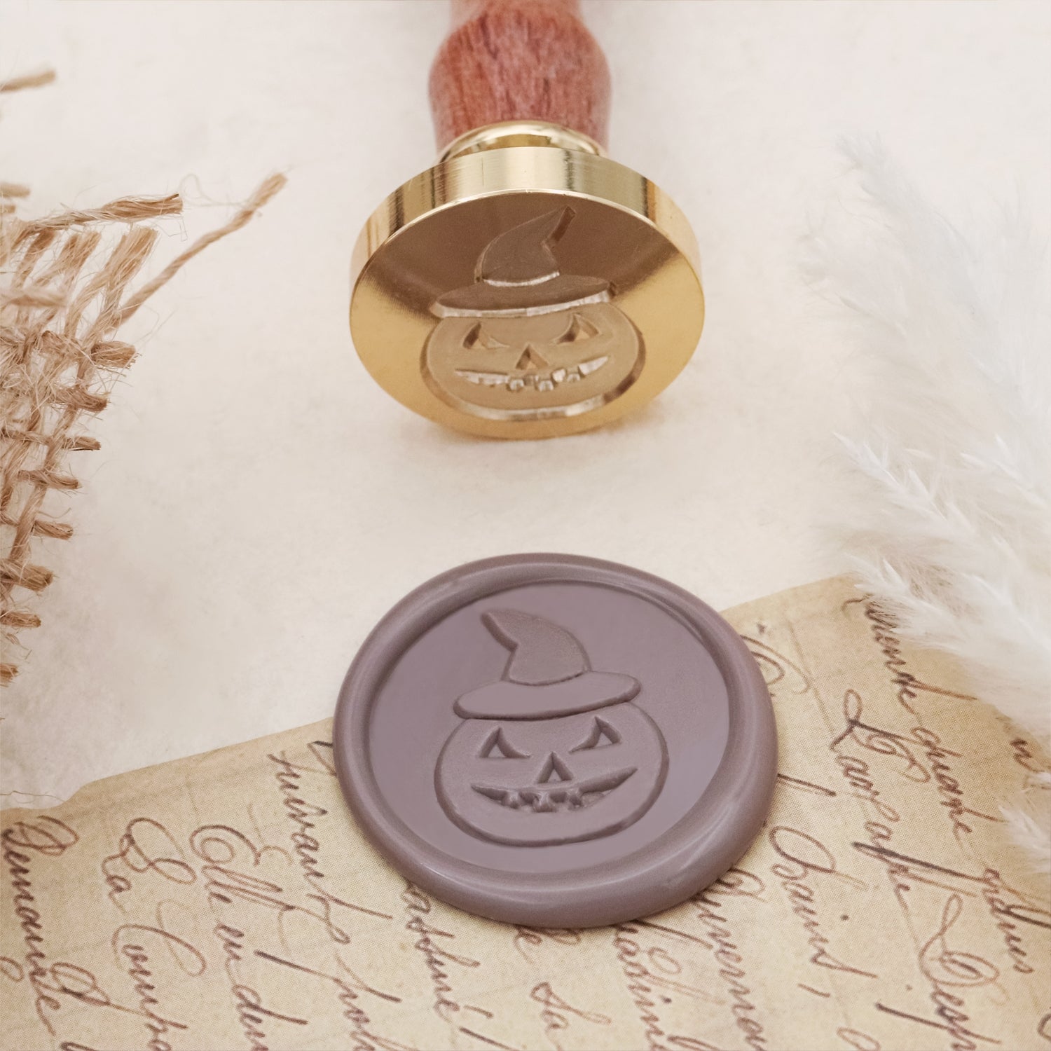 CRASPIRE Skull Wax Seal Stamp Halloween Sealing Wax Stamps Circle 30mm Retro Vintage Removable Brass Stamp Head With Wood Handle For Wedding Invitations Christmas Thanksgiving Gift Packing
