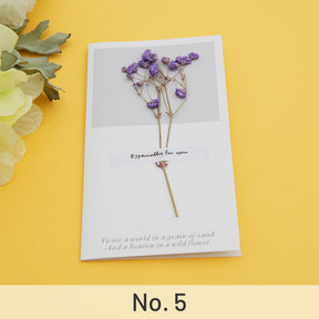 Baby's Breath Purple-Dried Flower Greeting Card - Baby's Breath, Forget-Me-Not