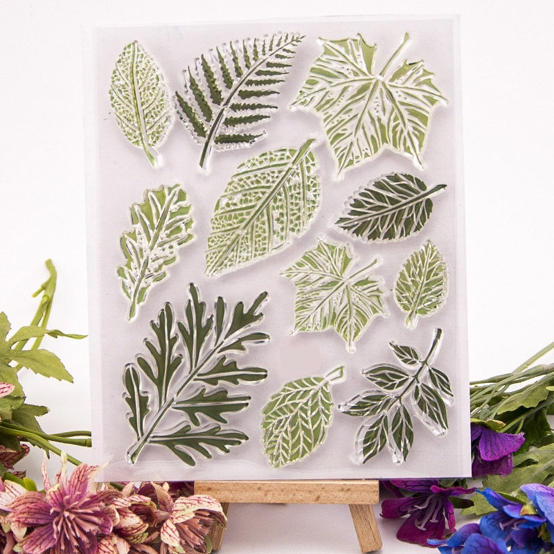 Natural Plant Leaves Clear Silicone Stamps b2