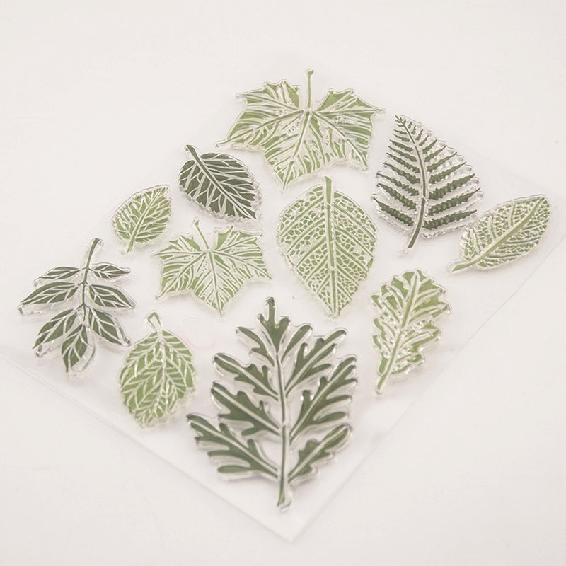 Natural Plant Leaves Clear Silicone Stamps b
