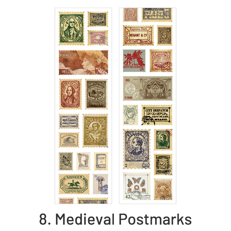 Nature Post Office Vintage Stamp Sticker Roll sku-8
