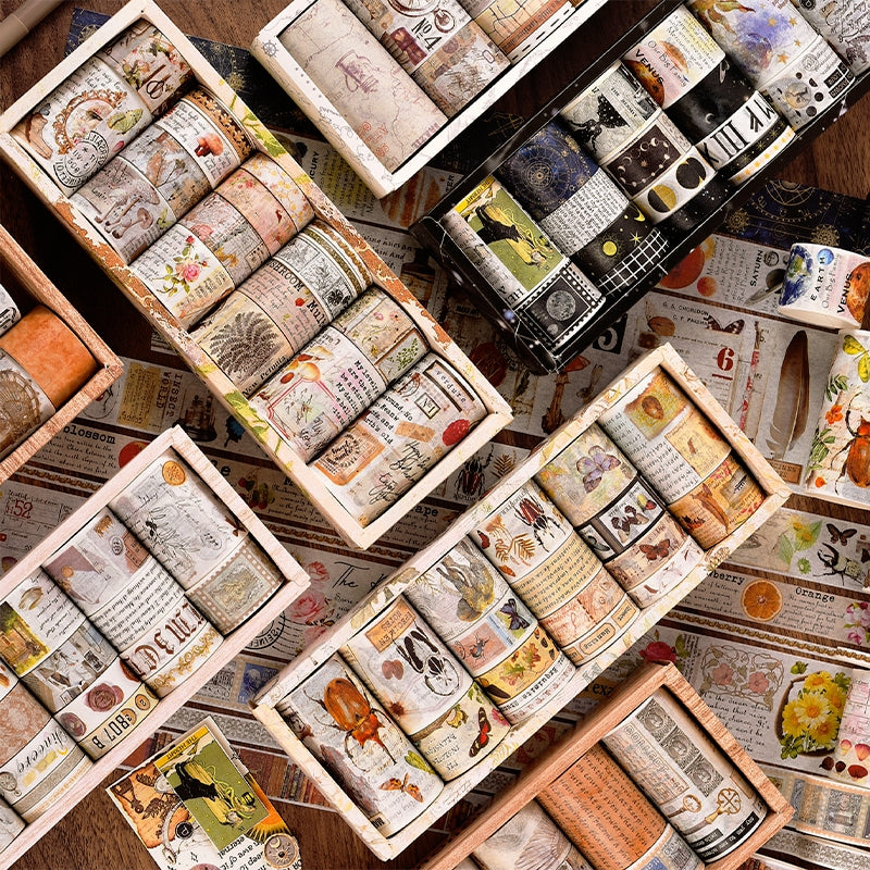 Vintage Washi Tape Collection - Manuscript & Travel Themes Vintage Washi Tape Collection - Manuscript & Travel Themes