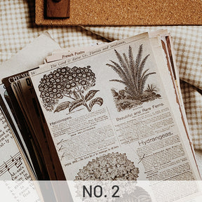 Plant Birds Universe Retro Old Newspaper Material Paper sku-2