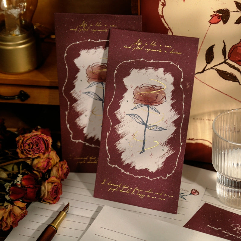 Romantic Rose Stationery Envelope Set 1