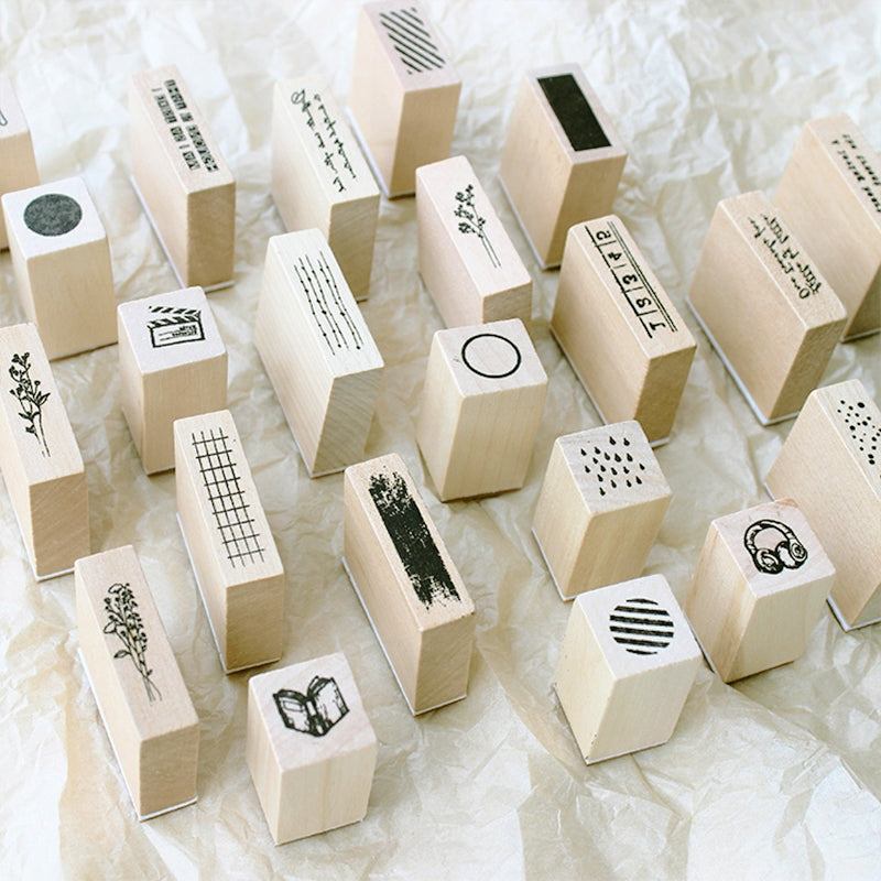 Ready Made Rubber Stamp - 40-Piece Numbers Alphabet Symbols Rubber Stamps with Ink Pad Set