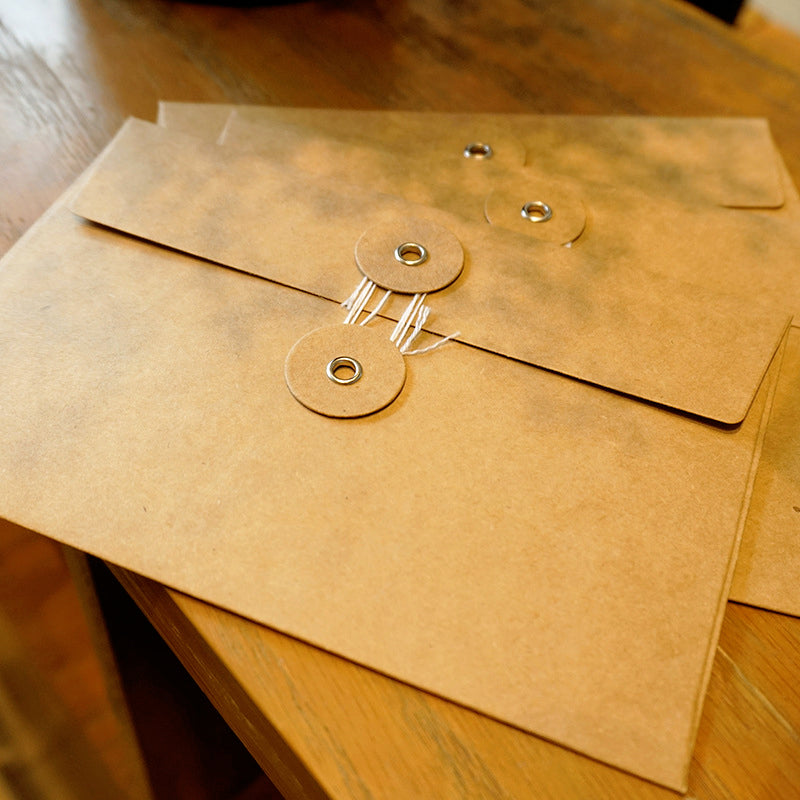 Simple Retro String Tie Kraft Envelope File Folder a