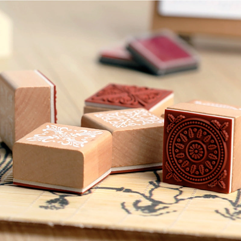 Vintage Lace Pattern Wooden Rubber Stamp3
