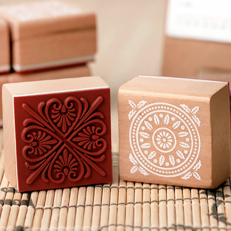Vintage Lace Pattern Wooden Rubber Stamp2