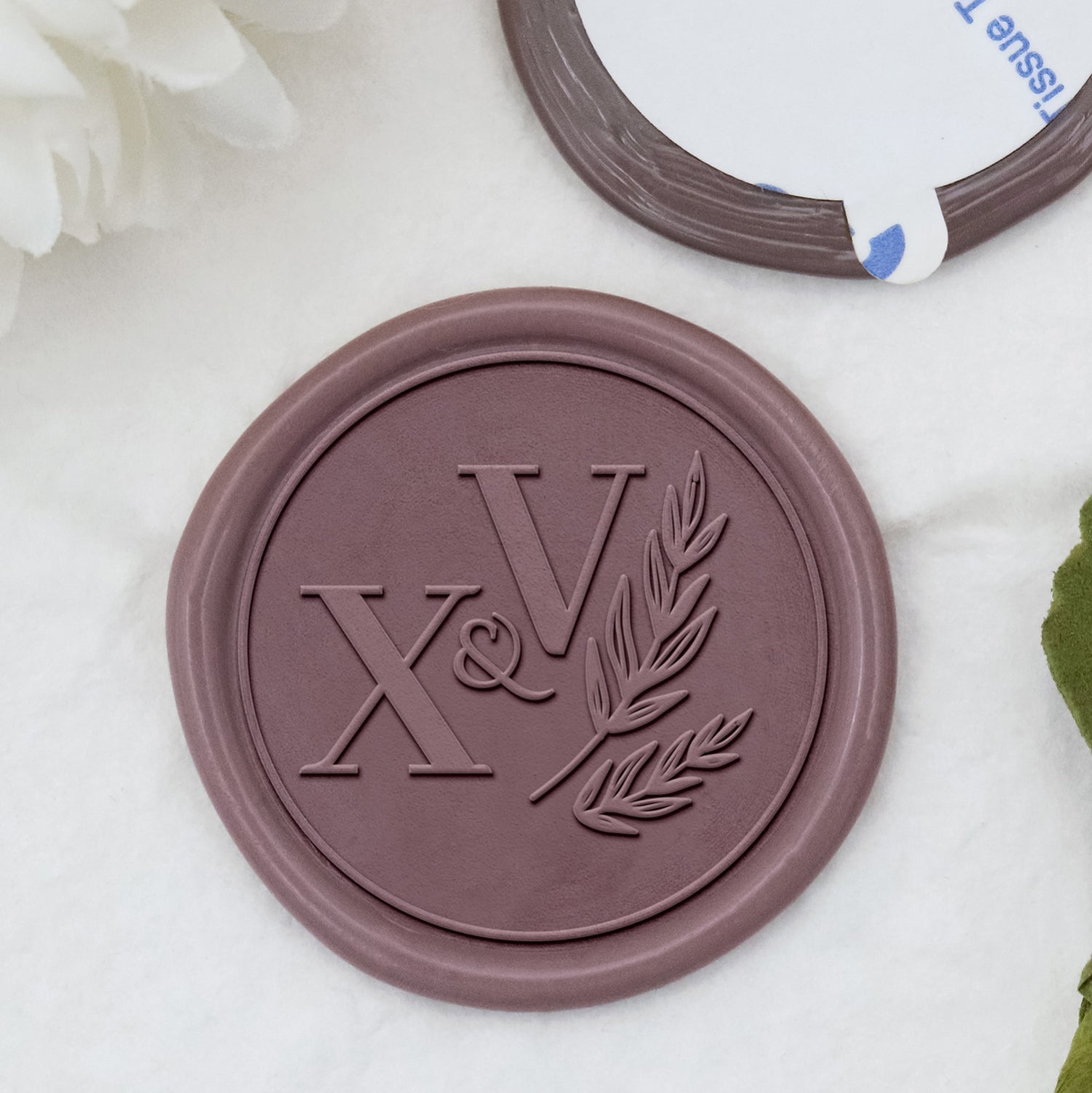 Benotzerdefinéiert Olive Branch Hochzäit Monogram Wax Seal Stickers