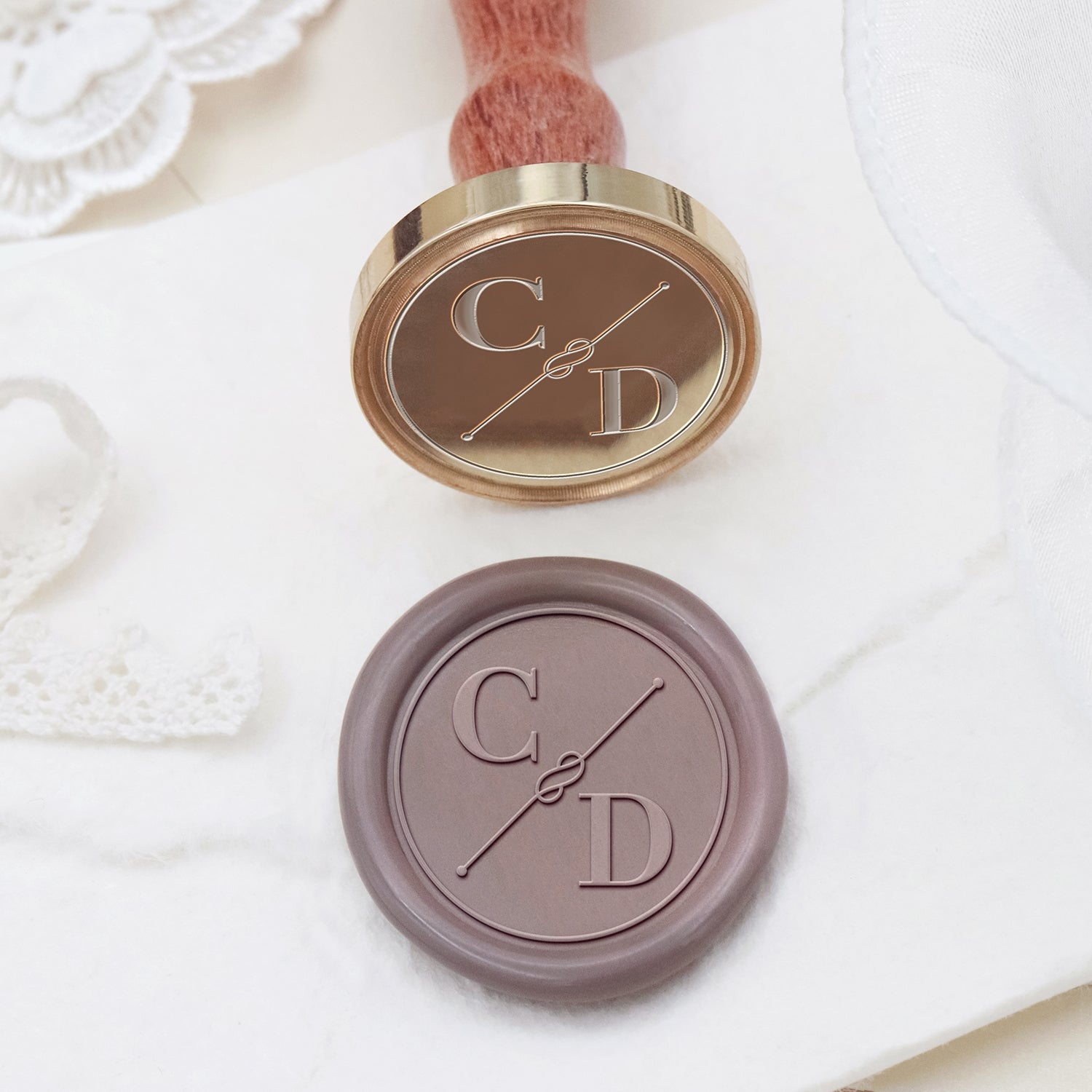 Joined Calligraphy Monogram Wax Stamp, SHIPS 1 TO 2 DAYS