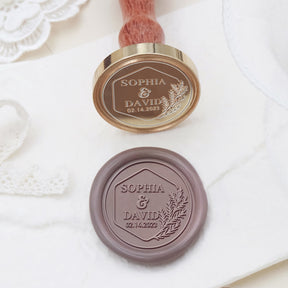 Stamprints Custom Wedding Wax Seal Stamp Name & Date 2