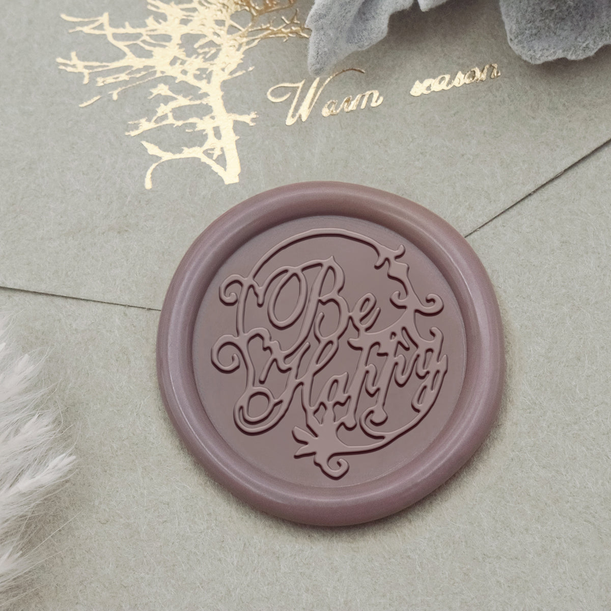 Stamprints Greeting Wax Seal Stamp - Be Happy 1