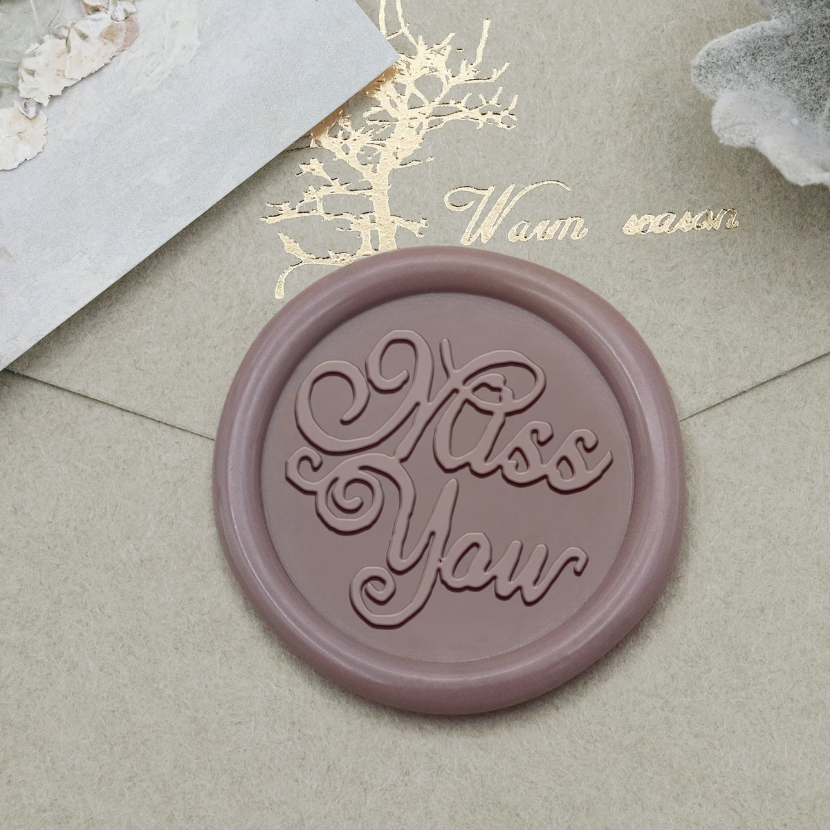 Stamprints Greeting Wax Seal Stamp - Miss You 1