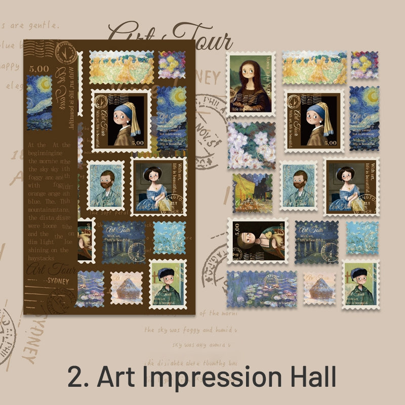 Van Gogh-Cartoon Stamp Hot Stamping Stickers - Travel, Van Gogh, Butterfly, Mushroom, The Little Prince