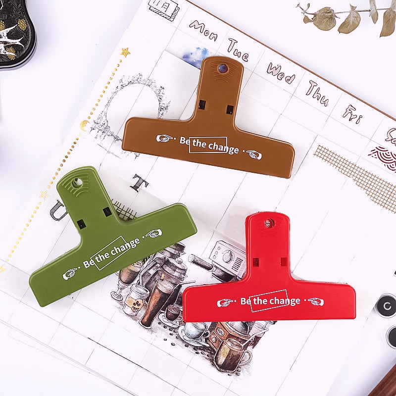 Retro Colored Plastic Binder Clip