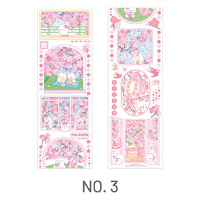Cherry Blossom Sakura and Rabbit Long Strip PET Sticker6