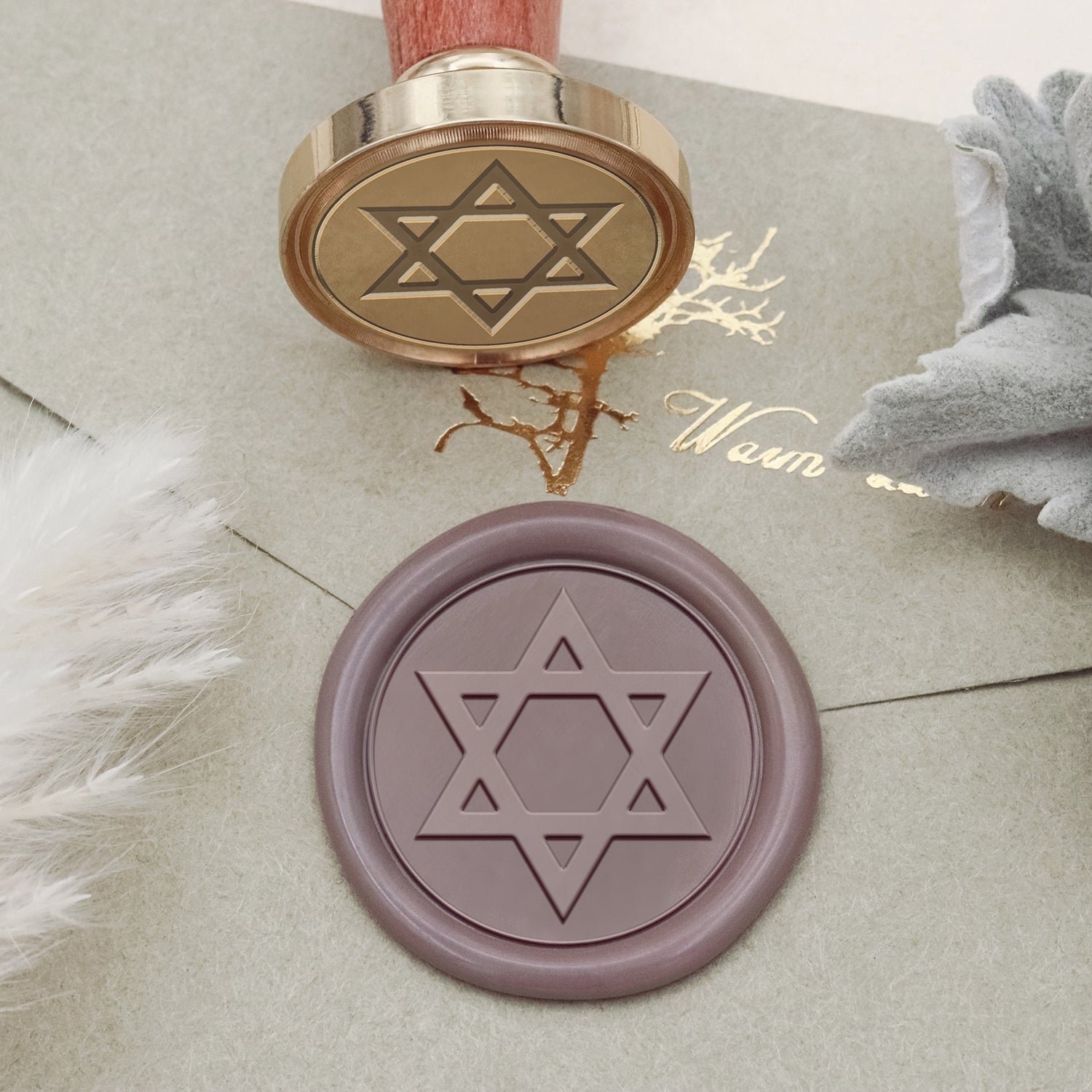 Ready Made Wax Seal Stamp - Star of David Symbol Wax Seal Stamp