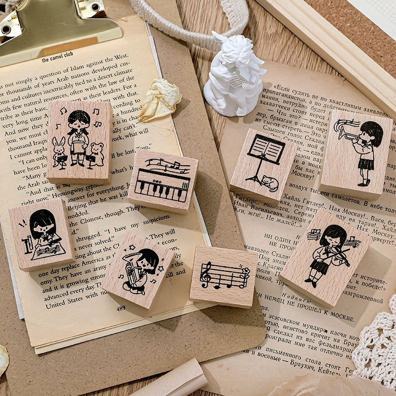 Ready Made Rubber Stamp - The Sound of Music Cute Cartoon Wooden Rubber Stamp