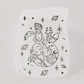 The Little Prince Series Wooden Rubber Stamp Fox Rose Fairy Tale b4