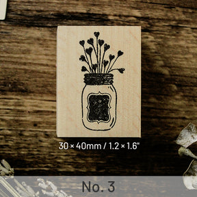 Vase Flower Rubber Stamp sku-3