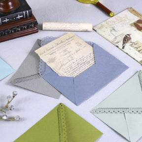 Vintage Hollow Triangular Lace Invitation Envelope b3