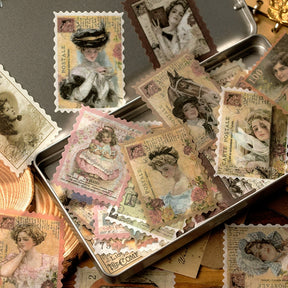 Vintage Stamp Washi Sticker - Plant, Girl, Poster, Forest5