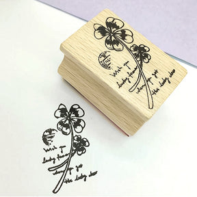 Vintage Wooden Grass Rubber Stamp a2
