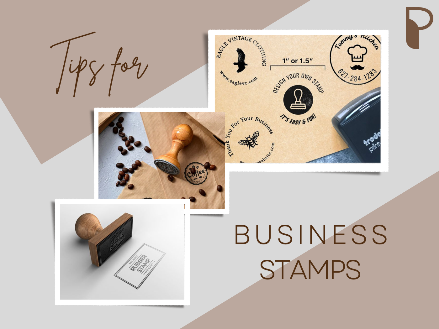 different type of custom business rubber stamps