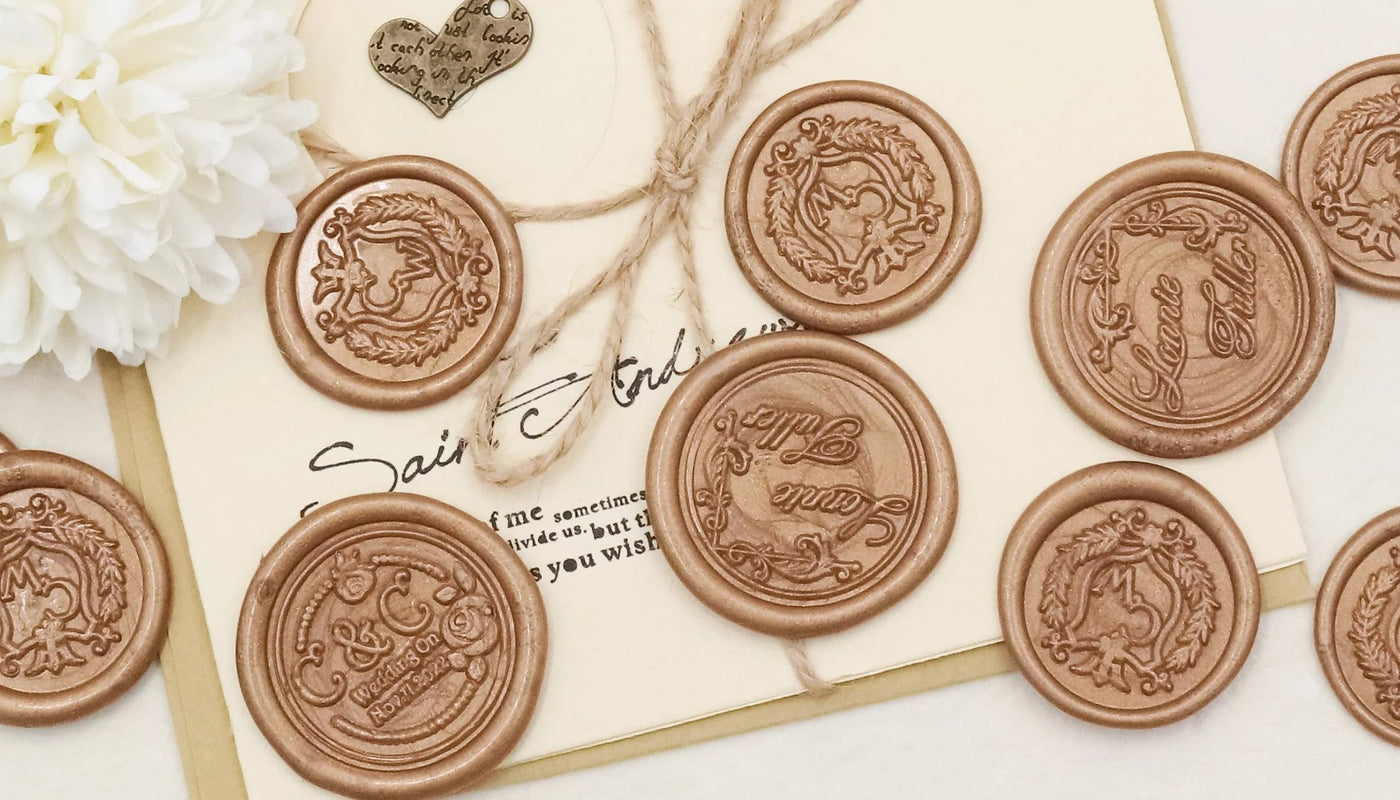 Custom Wedding Wax Seal Stamp & Name Initials & Dates & Calligraphy