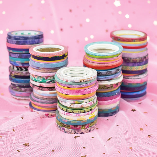 100 Rolls of Assorted Irregular Decorative Border Tape Crafting