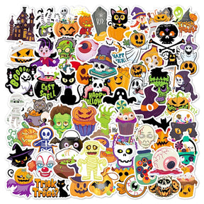 100PCS Cartoon Halloween PVC Decorative Sticker a