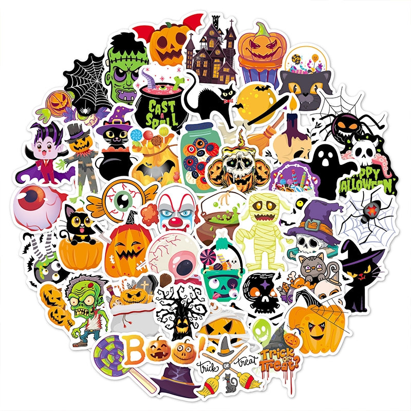 100PCS Cartoon Halloween Vinyl Decorative Sticker b4