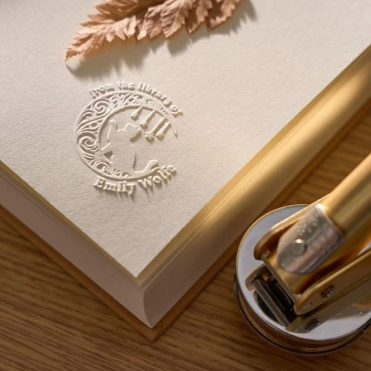 Library Embosser Logos Examples Personalized Floral Library Book Embosser | Stamprints