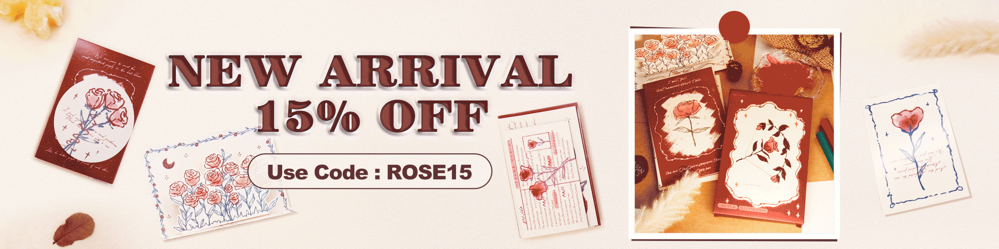 Rose - Scrapbook & Sticker & Tape & Notebook & Gift & Love - Stamprints