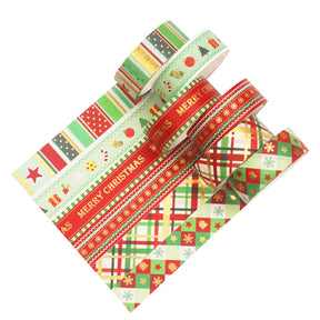 12 Rolls Silver and Gold Foil Christmas Washi Tape Set c2