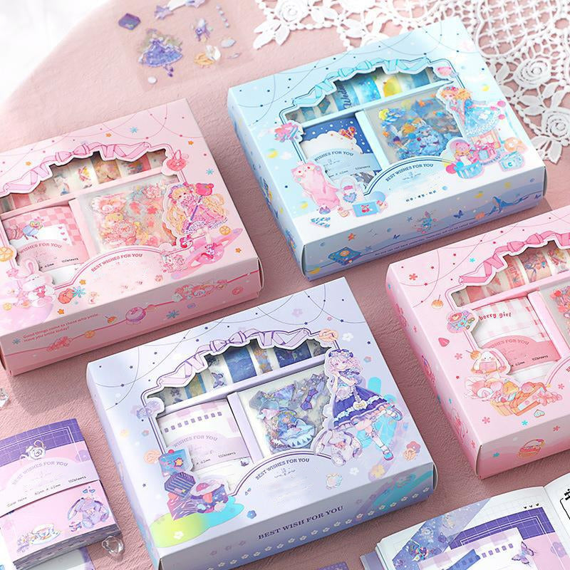 120-Piece Girly Cartoon Theme Scrapbook Kit a