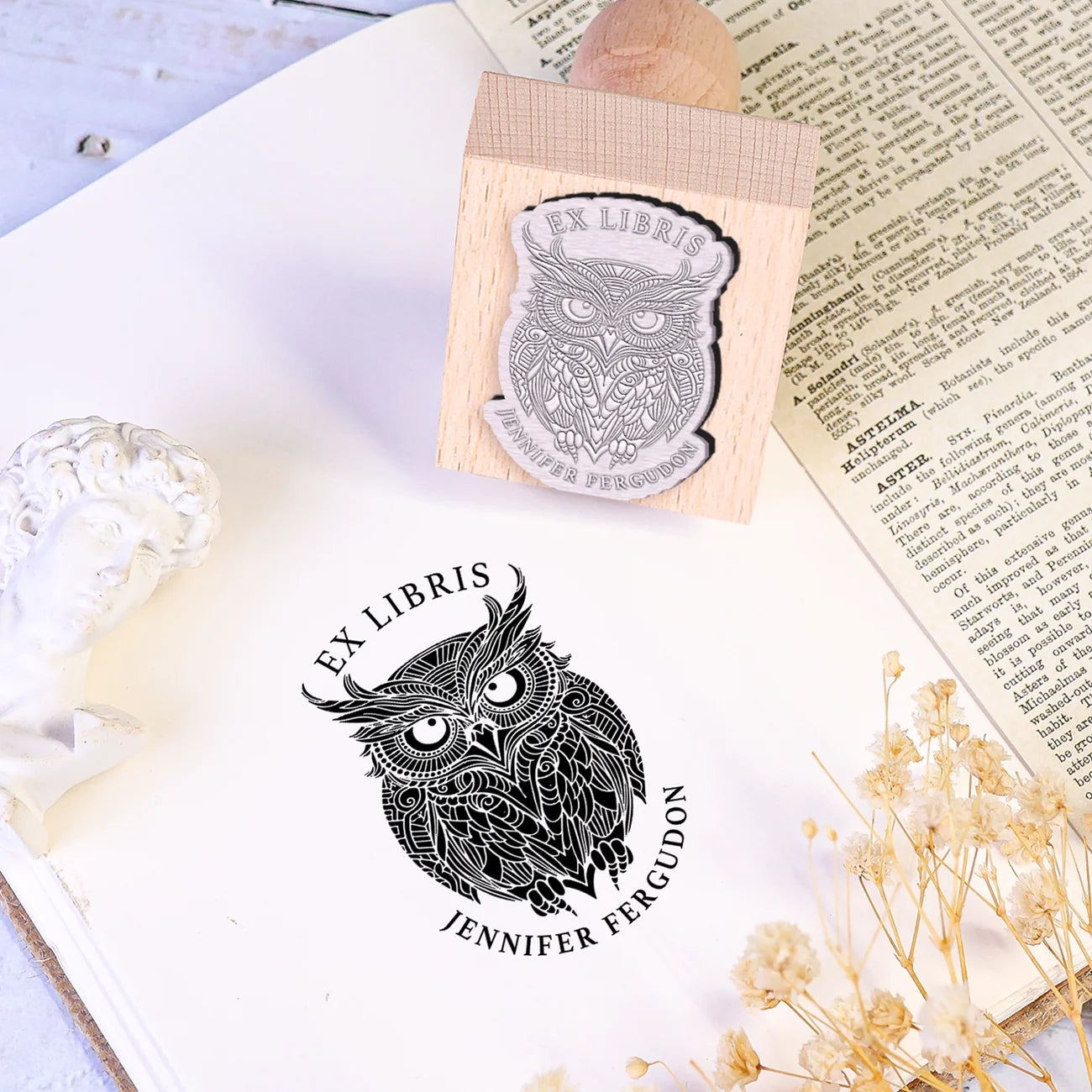 Custom Rectangle Animal Series Book Wooden Rubber Stamps (14 Designs) 3