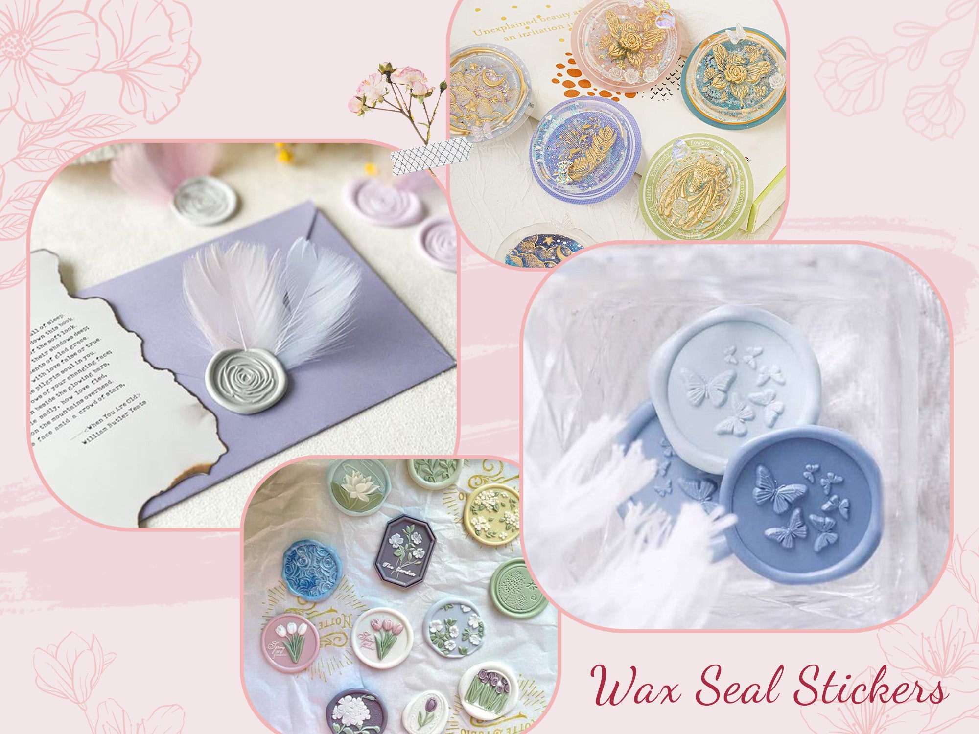 Custom Wedding Monogram Self-Adhesive Wax Seal Stickers