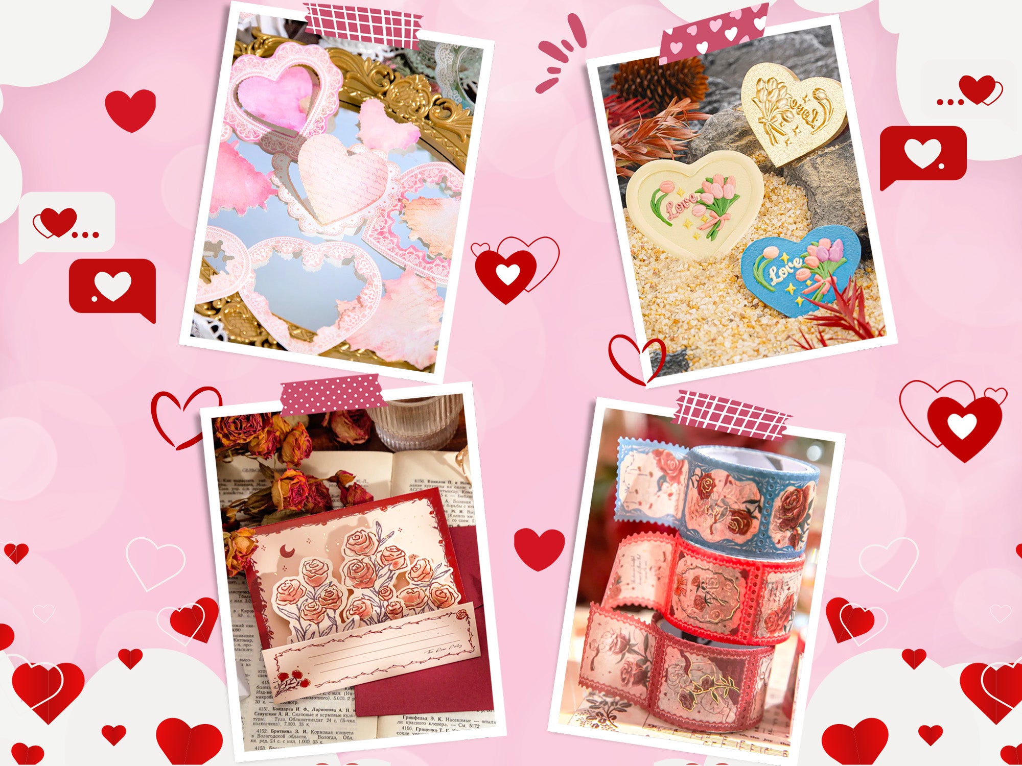 Valentine's Day - Scrapbook & Stamp & Sticker & Tape & Notebook & Wax Seal Stamp & Gift & Love - Stamprints