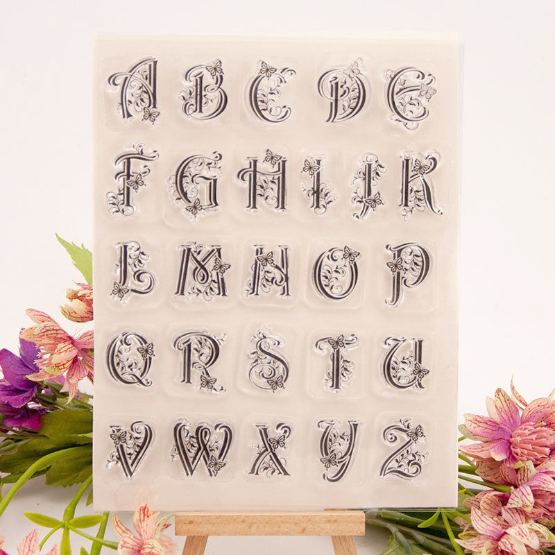 26 Butterfly Alphabet, Letter Transparent Stamps a