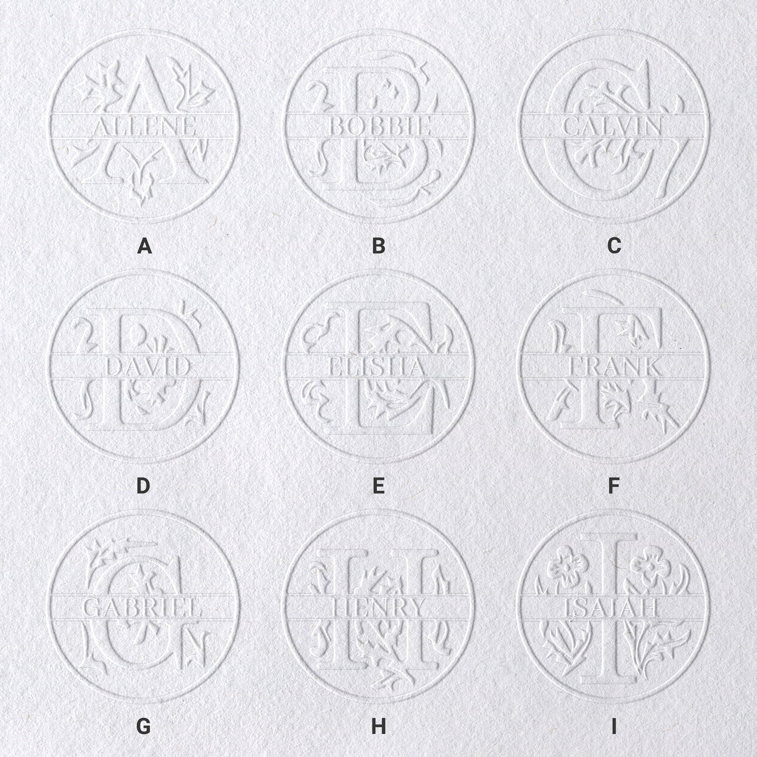 26 Letter Custom Floral Name Embosser sku-11