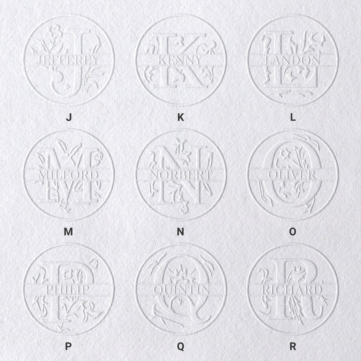 26 Letter Custom Floral Name Embosser sku-21