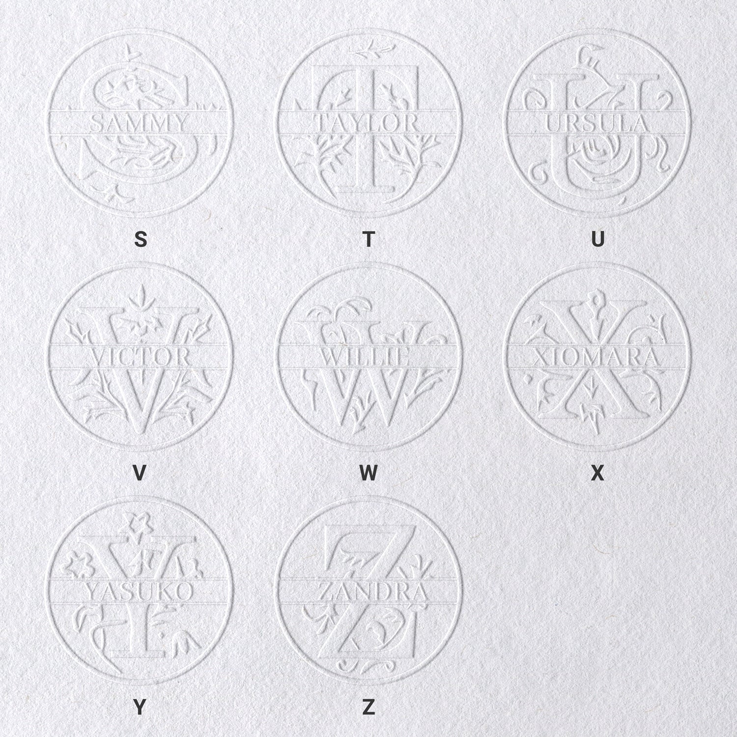 26 Letter Custom Floral Name Embosser sku-31