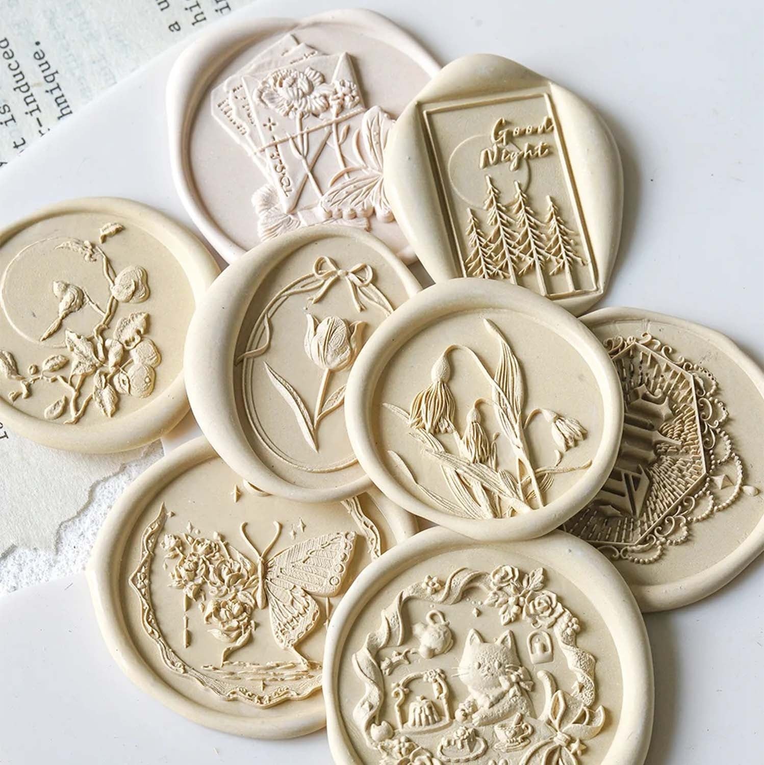 3D Matte Carved Wax Beads - Luxury Vintage Wax Seal Kit03